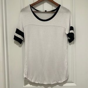 American Eagle Outfitter’s: “soft and sexy” white and black Jersey tee